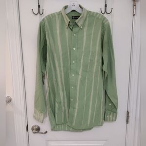 Green Striped Men's Shirt